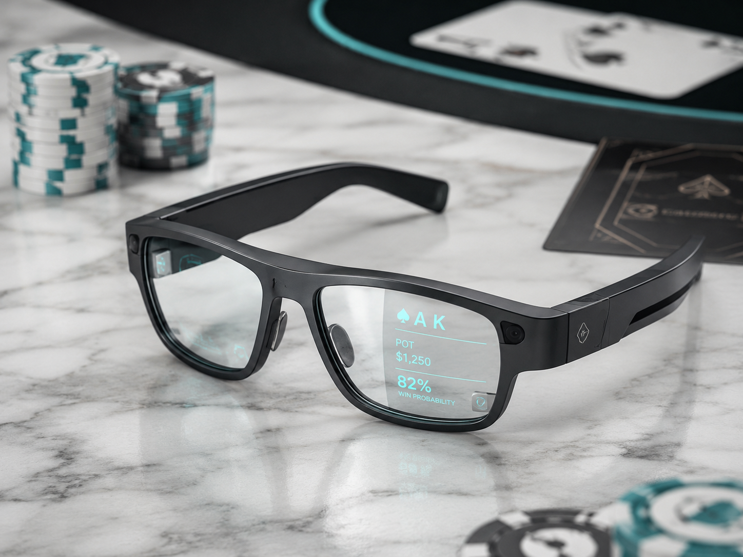 Edge Vision AR smart glasses with poker strategy overlay